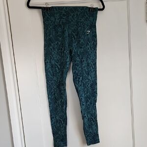 Gymshark Animal Adapt Teal Green Scrunch Butt Leggings